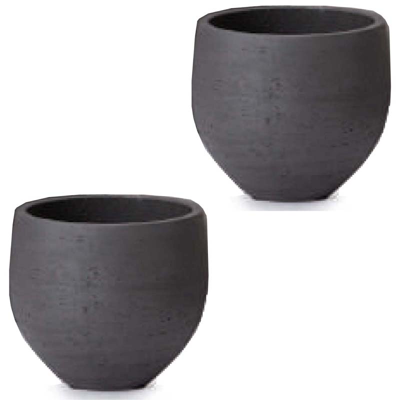 花・観葉植物用ポット カッセル オーブ XS 6号/A ダークグレー（2個入り）ks-403h06e [KTp147] 小型ポ..