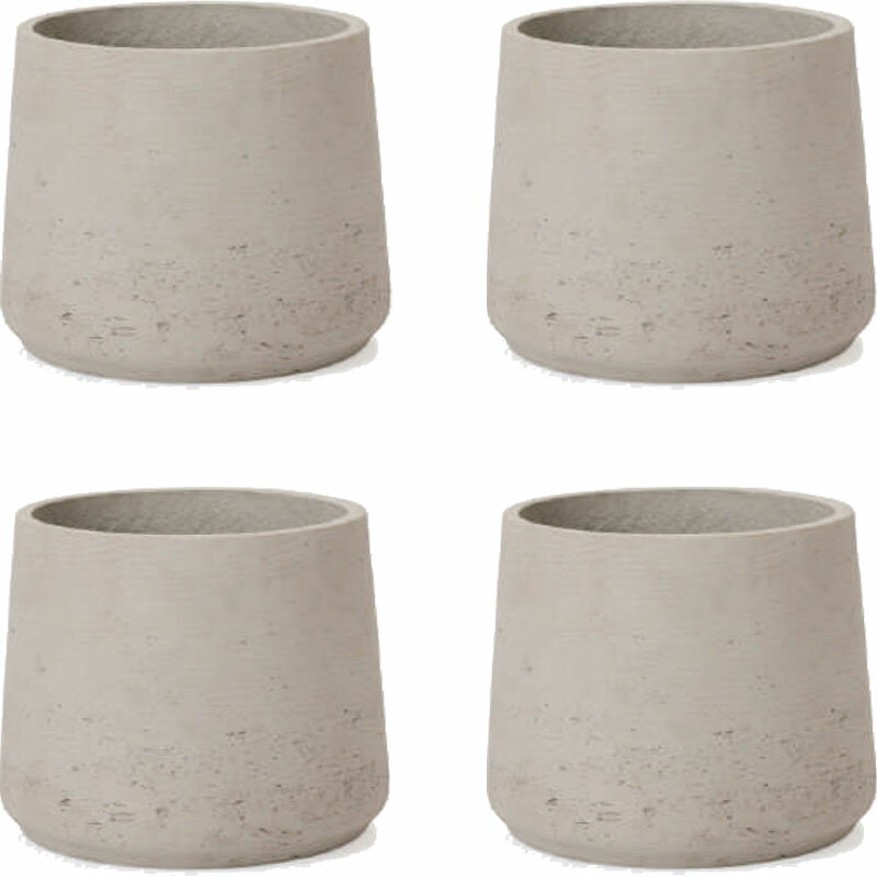 花・観葉植物用ポット カッセル トラピ S 16/A ウォッシュグレー（4個入り）ks-405w05e [KTp149] 小型..