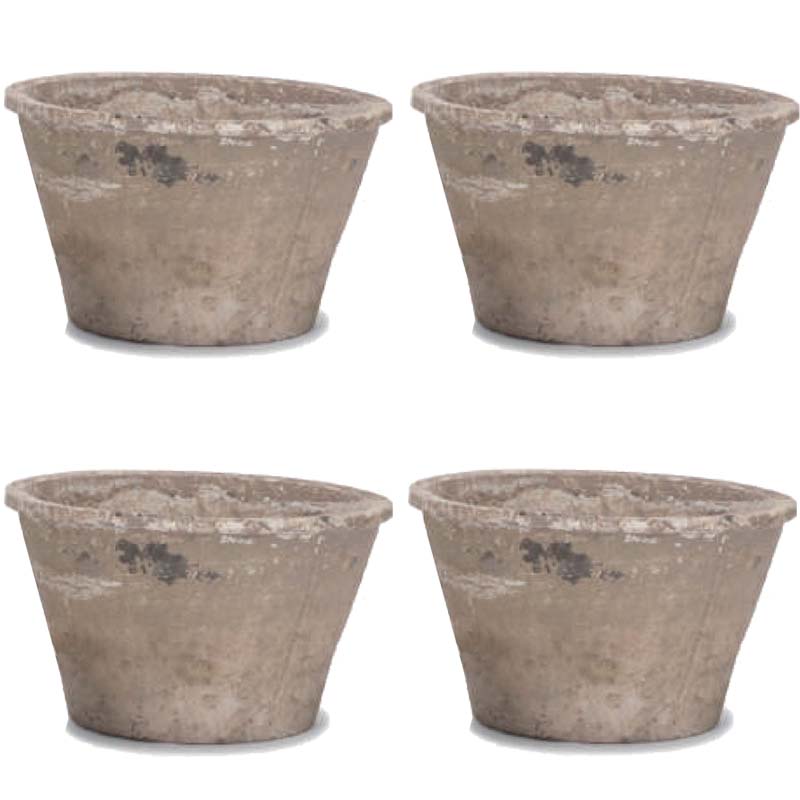 花・観葉植物用ポット モスポット スタンダード アンティークホワイト L 8号 白（4個入り）ms-100w08e ..