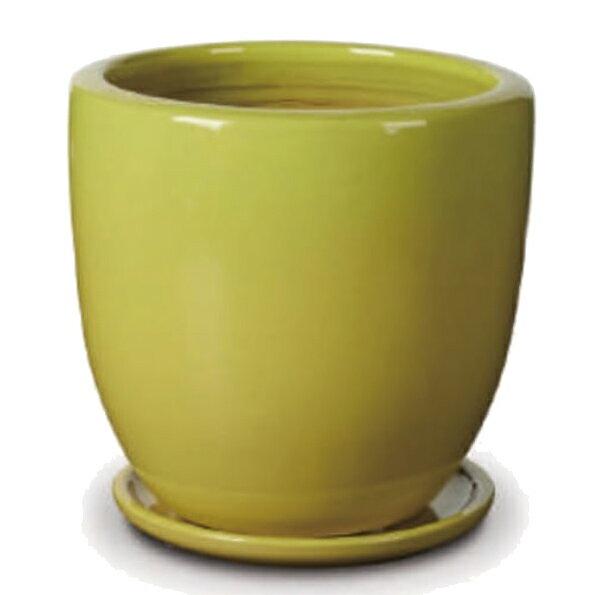 花・観葉植物用ポット ビトロ ドゥオ M 12号/A イエロー釉（1個入り）vt-r02y12p [KTp359] 中型ポット ..