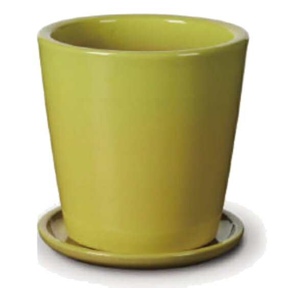 花・観葉植物用ポット ビトロ ドーセ M 11号/A イエロー釉（1個入り）vt-r10y11p [KTp361] 中型ポット ..