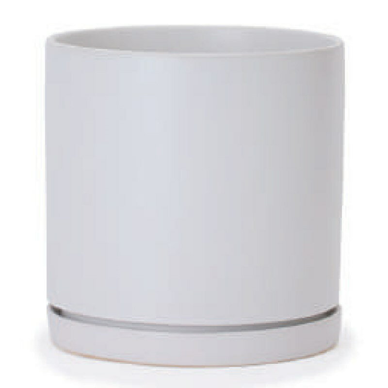 花・観葉植物用ポット WYモダン モダン CR1 マット釉 受皿付セット M 7号/A 白（1個入り）wy-cr1w07p [..