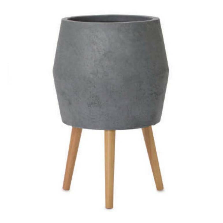 花・観葉植物用ポット ポディ レギッドプランター M 29/A グレー（1個入り）fm-015h29e [KTp209] 中型..