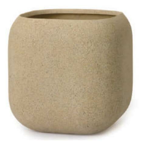 花・観葉植物用ポット サンディ ラウンドキューブ M 45/B ベージュ（1個入り）sa-008w45e [KTp51] 大型..