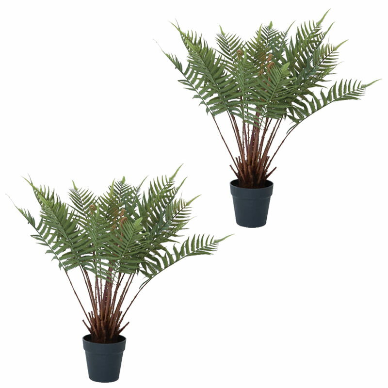 乐天商城 - 人工観葉植物 ファーン ポット 74（2個入り）MIRAKANA シダ植物 床置きの小さいサイズ インテリア フェイクグリーン 造花 POT INDOORグリーン