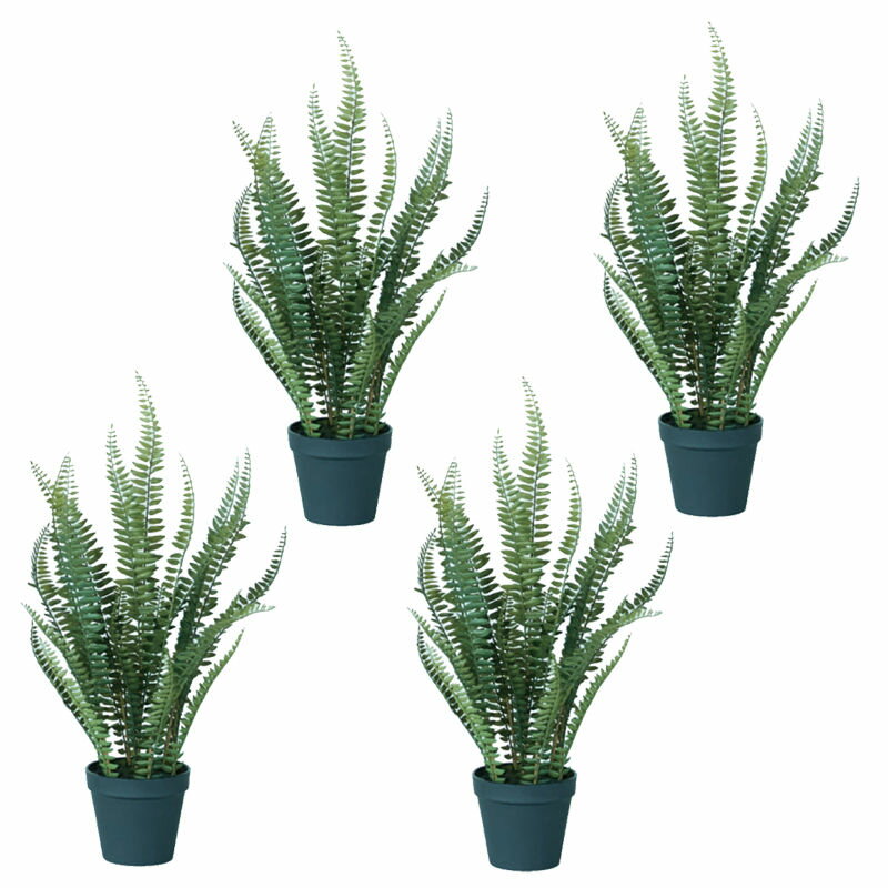 Rakuten - 人工観葉植物 ボストンファーン ポット 56（4個入り）MIRAKANA シダ植物 卓上、小型の床置きサイズ インテリア フェイクグリーン 造花 POT INDOORグリーン