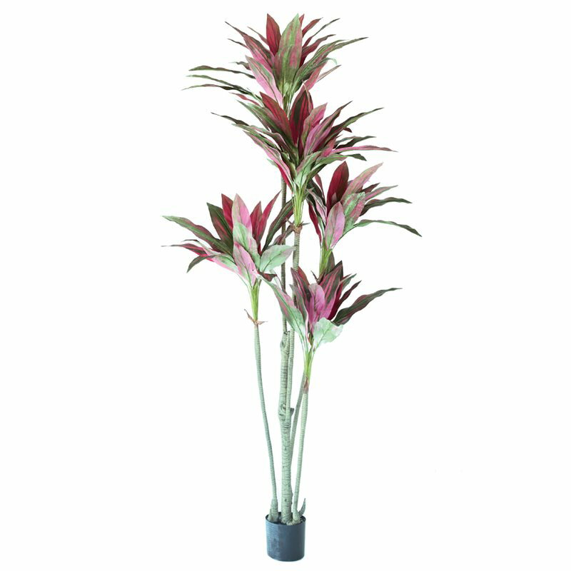 人工観葉植物 ドラセナ ポット 180 パープル（1個入り）MIRAKANA 庭木ポット 玄関、広い空間サイズ インテリア フェイクグリーン 造花GARDEN PLANTグリーン