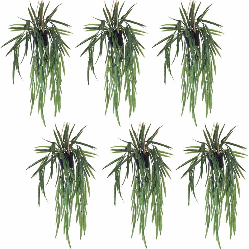 Leafy Plants - 人工観葉植物 リプサリスBL ハンギング ポット 86（6個入り）MIRAKANA 吊るしタイプ ハンキンググリーン インテリア フェイクグリーン 造花 HANGINGグリーン