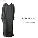 ファッション レディース VネックマキシワンピT100 裏起毛 L~LLサイズ/CHARCOAL(チャコール)( hw8314 )アパレル ウィンター(4)