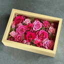 プリザーブドフラワー Frame Arrangment(n10-1335)27サイズ ピンク フレーム型(13p) 1個入り 高さ27cm 薔薇 ブリザアレンジ...