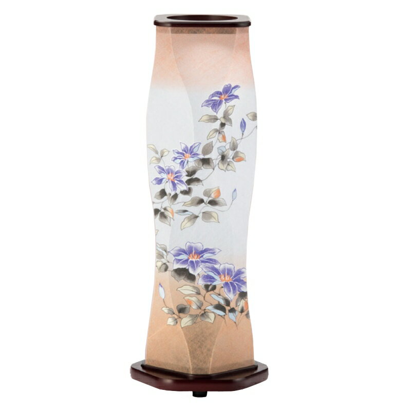 盆提灯 岐阜提灯 置き提灯 創作提灯 花梨3号 鉄仙 高さ37cm (P17)(2153) 七色LED 電気コード式 初盆 新盆 お盆