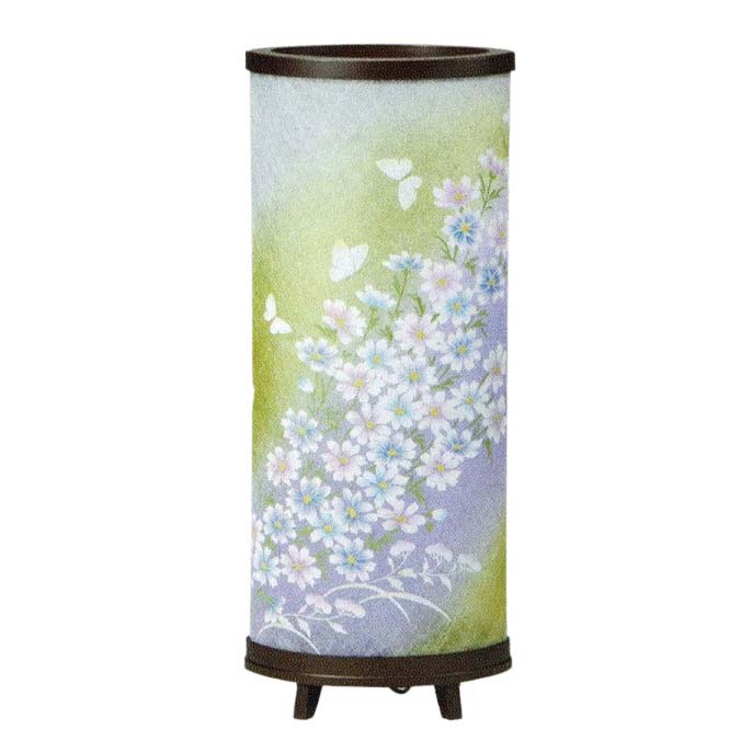 盆提灯 岐阜提灯 創作提灯 おとわ 2号 コスモス 紫檀色 高さ54cm (P7)(2177) 水雷球 電気コード式 初盆 新盆 お盆