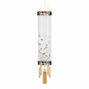 盆提灯 八女提灯 吊り提灯 住吉 蒔絵絹絵入 9号 長さ153cm (P24)(8219-09310) 電気コード式 初盆 お盆