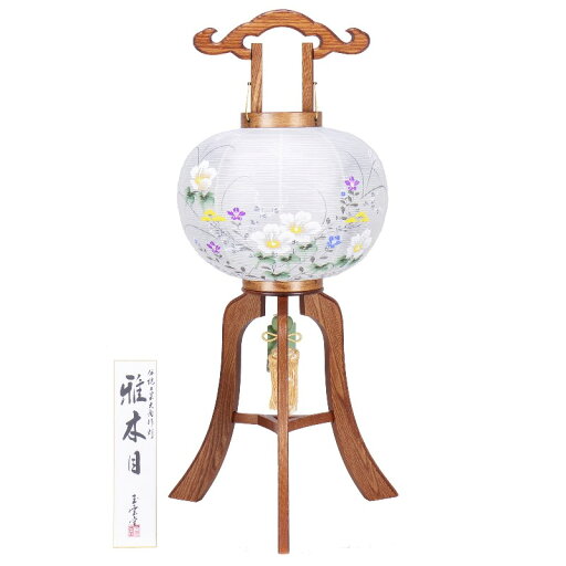 盆提灯 八女提灯 置き提灯 行灯 雅木目絹二重絵入 大11号 高さ85cm (P29)(8436-11438) 電気コード式 初盆 お盆 盆提灯 八女提灯 置き提灯 行灯 雅木目絹二重絵入 大11号 高さ85cm (P29)(8436-11438) 電気コード式 初盆 お盆