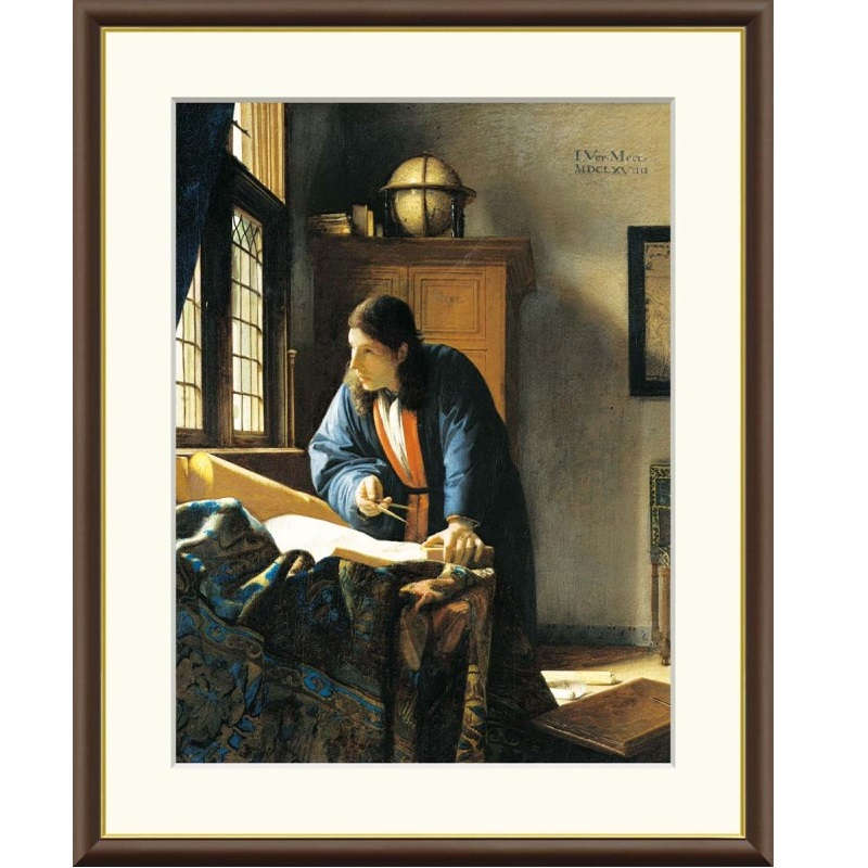 額絵 フェルメール 地理学者 f8・f6・f4サイズ 世界の名画シリーズ Vermeer gk-a5-j1009（p7） （J1-00..