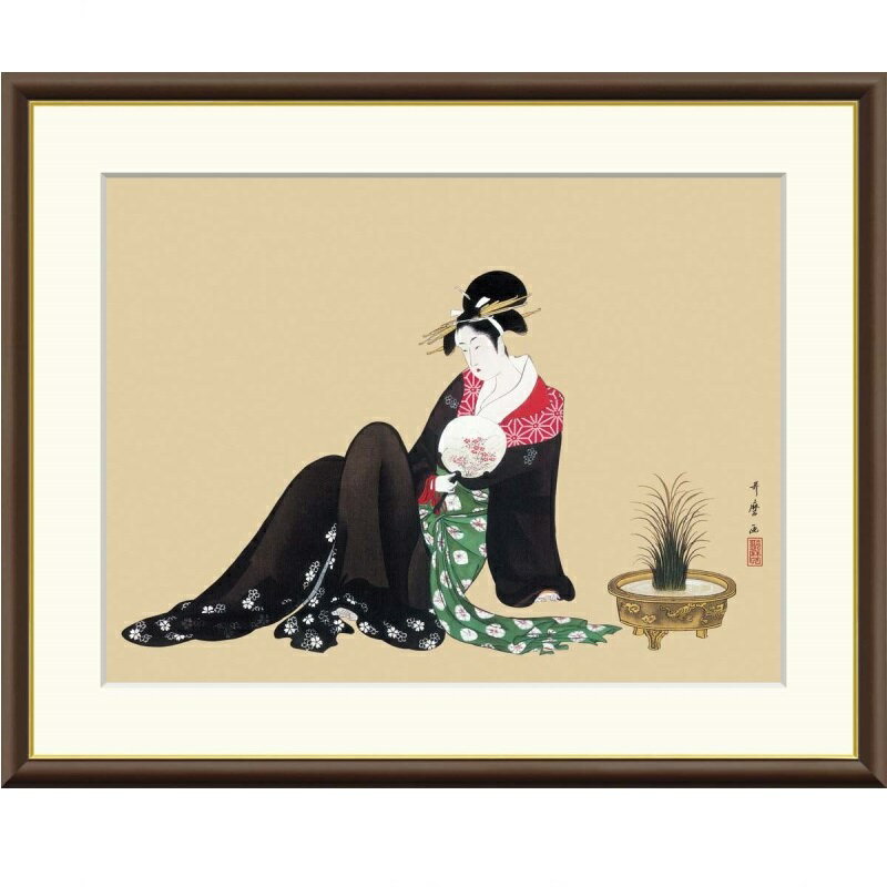 額絵 喜多川歌麿 納涼美人図 f8・f6・f4サイズ 日本の名画シリーズ Utamaro gk-a5-j2145（p117） （J2-145） （代引き不可） 日本画 インテリア