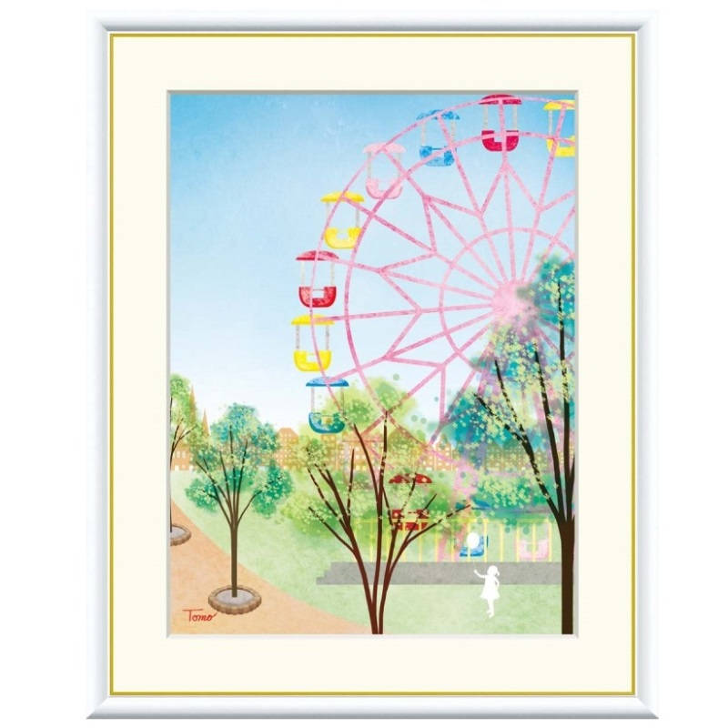 額絵 横田友広 観覧車 f8・f6・f4サイズ 街路樹のある風景 Tomohiro gk-a5-j3e005（p59） （J3-E005） ..