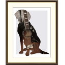 額絵 山口美咲 Guitar f8・f6・f4サイズ モノトーンアート Dog&Cat Misaki gk-a5-j3l007(p69) (J3-L007) (代引き不可) 現代アート インテリア