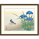 額絵 西尾香悦 菖蒲に小鳥 f8・f6・f4サイズ 現代日本画シリーズ 花鳥画 夏飾り gk-a5-j4b029(p153) (J4-B029) (代引き不可) 日本画 インテリア