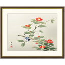 額絵 高見蘭石 椿に小鳥 f8・f6・f4サイズ 現代日本画シリーズ 花鳥画 冬飾り gk-a5-j4b046(p157) (J4-B046) (代引き不可) 日本画 インテリア