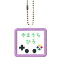 キッズ お名前タグ(名入れキーホルダー) ゲーム2 na-game2 紫縁色 名前刺繍糸ミント 入学、通学、部活、習い事用名前札、お名前付け、名入れ(3)