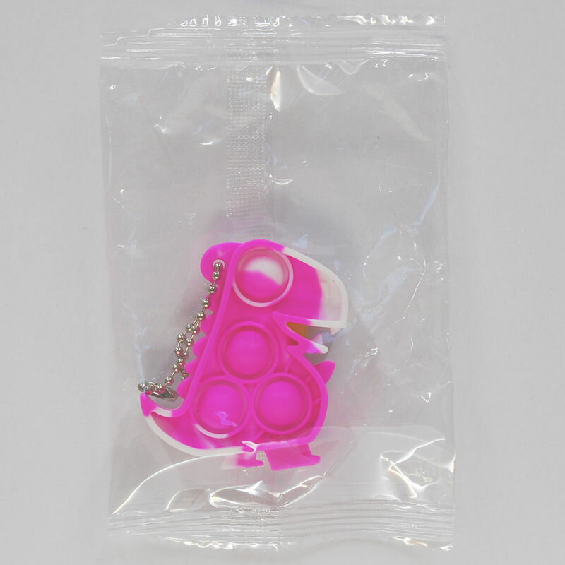 キッズ おもちゃ プッシュポップキーホルダー ミニ バブル 恐竜1 pu-di-5 DINO PINK WHITE ピンク/ホワイト
