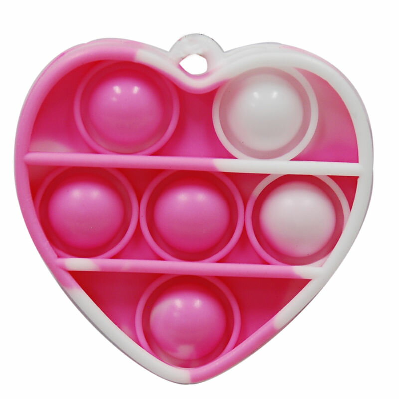 おもちゃ プッシュキーホルダー ハート5 pu-he-22 HEART PINK WHITE
