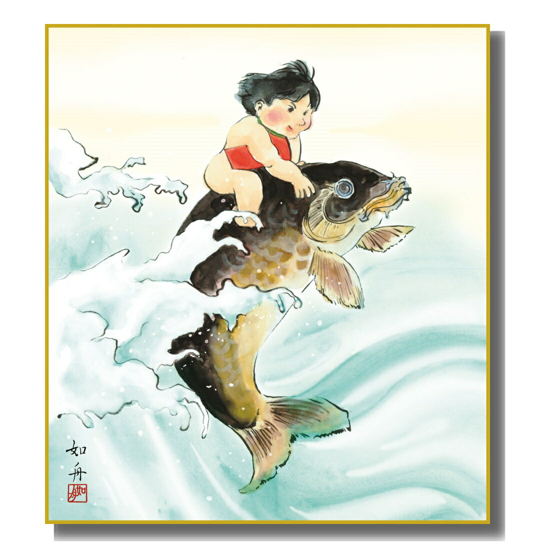 色紙絵 端午の節句 [金太郎] 美原如舟特色工芸色紙 [KST-006] 五月人形