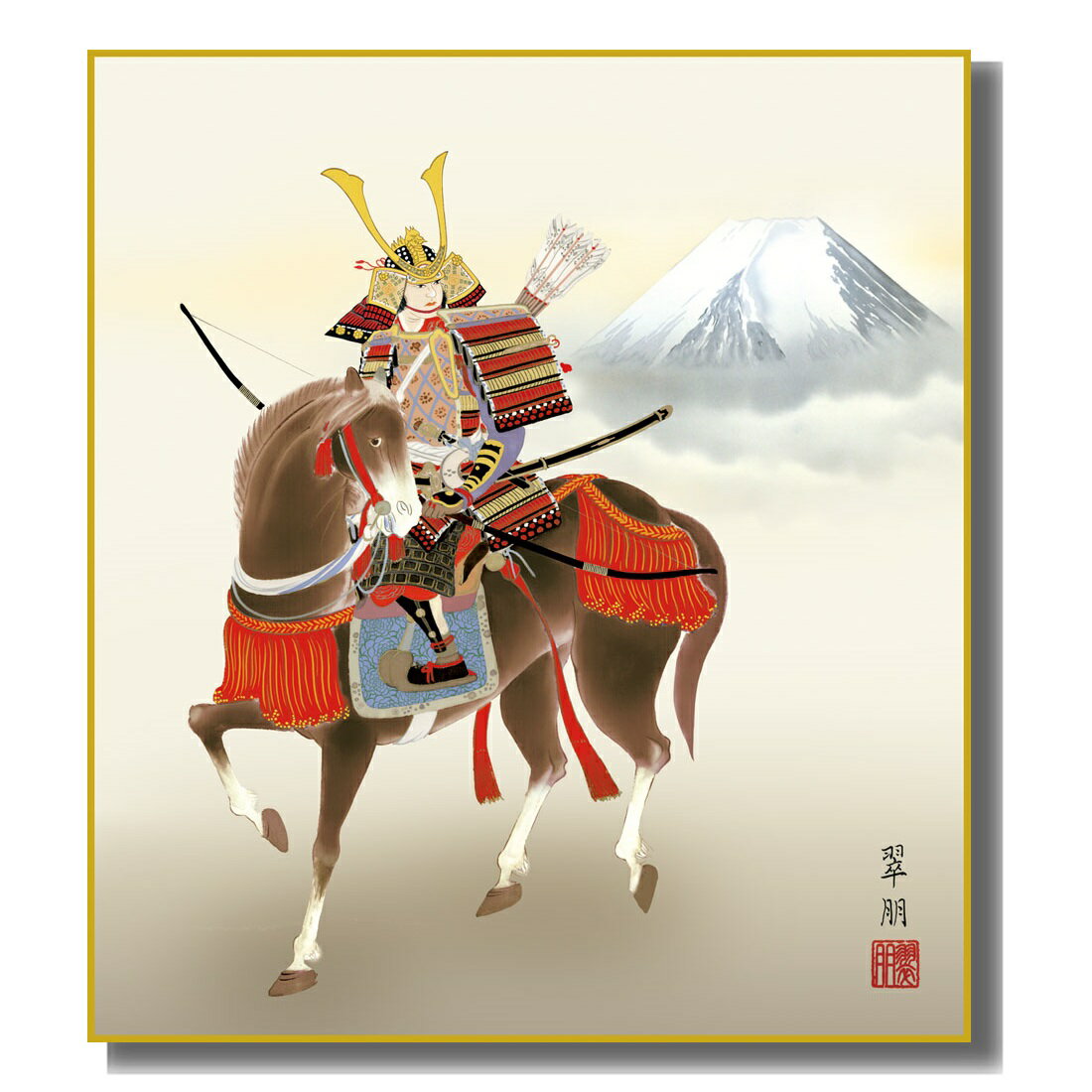 色紙絵 端午の節句 [出世武者] 鈴木翠朋 特色工芸色紙 [KST-028] 五月人形