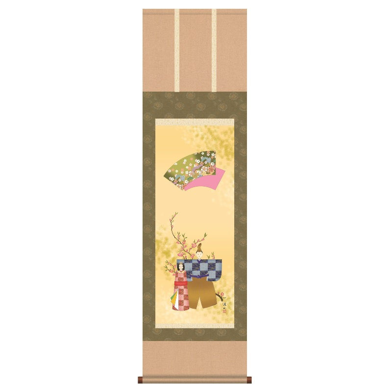 掛軸 桃の節句 [立雛] 伊藤渓山 尺三 [H30MF1-143]【代引き不可】