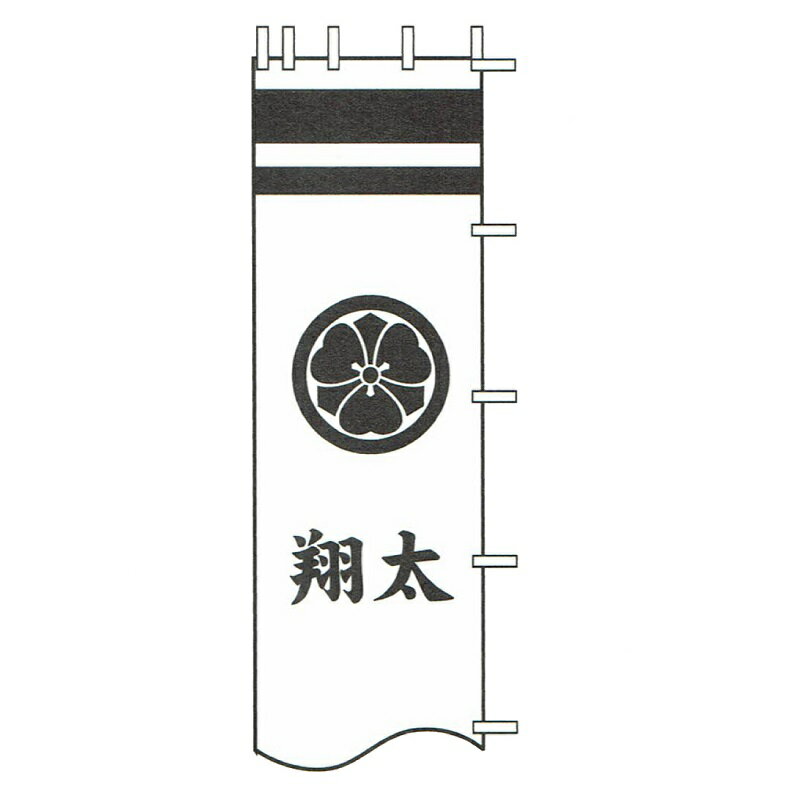 徳永鯉 武者のぼり 節句幟用 黒・赤・青色 一種の家紋または花個紋と一人の名前 [tn-N3c] 日本の伝統文化 武者のぼり
