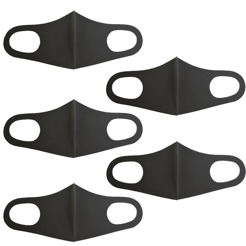 ファッショングッズデザイナーズマスク5枚SETM～Lサイズ/BLACK（ hw786 ）アパレル マスク(4)