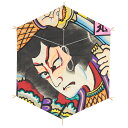 インテリア 手描き和凧 新大六角凧 約縦66×横53cm【ロ-93イ】歌舞伎絵 大蛇丸 お正月飾り 壁掛け可・飾凧 日本の伝統