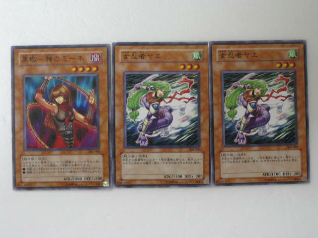 【遊戯王OCG】黒蠍-棘のミーネ、女忍者ヤエ2枚 計3枚セット遊戯王カード、遊戯王OCGシングルカード【中古】【代引き不可】