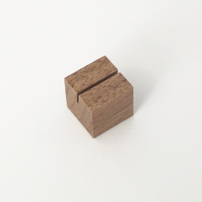 ミニキューブスタンド(ウォールナット）木製プライスカード立て