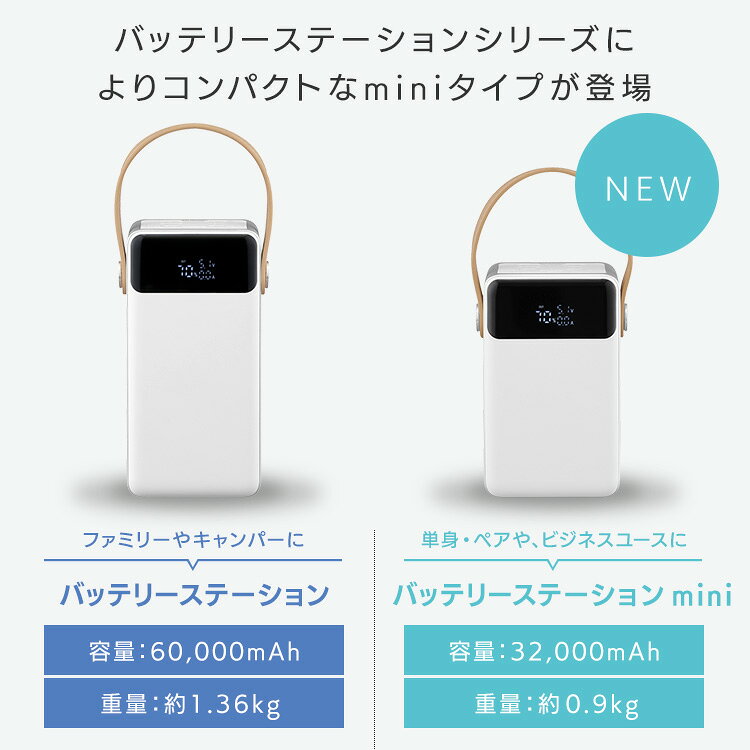 バッテリーステーション アイリスオーヤマ コンパクト 32000mAh USB type-C 防塵 防水 パソコン 充電可 LEDライト 防災 停電 アウトドア パソコン ポータブル電源 モバイルバッテリー 大容量 IBT-A32100-W ミニ *