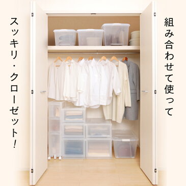 【1個約あたり1,245円】【4個セット】収納ボックス 完成品 クローゼット 収納 クローゼットボックス MCB-Mクリアケース 押入れ収納 クローゼット収納 クリア収納 クリアボックス 収納ケース 収納ボックス 衣装ケース 衣類収納 アイリスオーヤマ