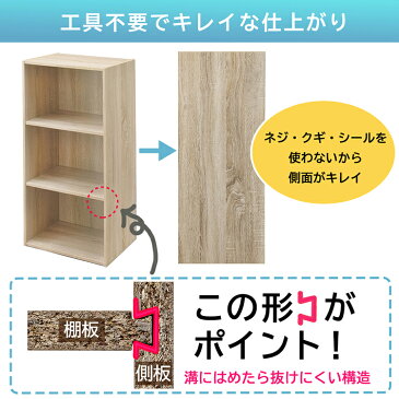 《最安挑戦》【ネジも工具も不要!】 カラーボックス 3段 簡単組立CBボックス KKCB-3 アイリスオーヤマ 収納 収納ケース 収納ボックス 本棚 テレビ台 収納棚 小物 リビング収納 ボックス収納 工具不要 ひとり暮らし 一人暮らし おしゃれ おすすめ おすすめ家具