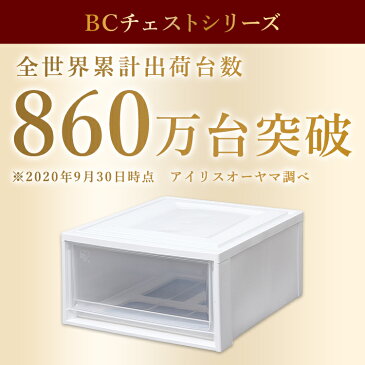 【3個セット】【1個あたり約1226円】 収納ボックス 幅約39 奥行約50 高さ約23.2 BC-L 完成品 押入れ収納 収納ケース プラスチック チェスト 収納ケース アイリスオーヤマ 衣類収納 コンパクト クリア ベッド下収納