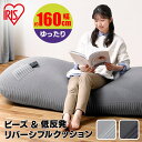 リバーシブルビーズクッション RBC-3P ブラック ライトグレー 送料無料 クッション ビーズ ビーズクッション 低反発 リバーシブル フィット もっちり 大...