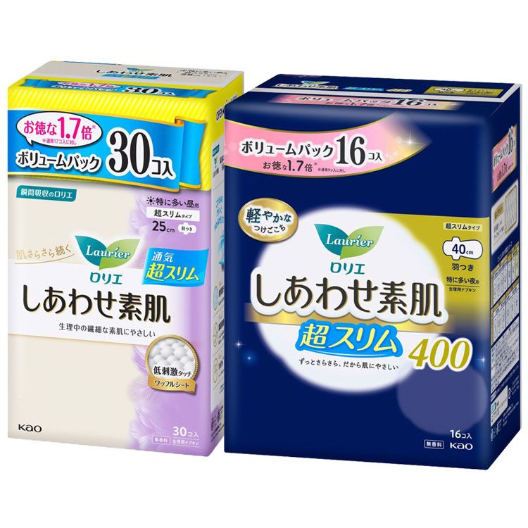 ナプキン 生理用品 羽つき ロリエ しあわせ素肌 スリム 羽つき 花王 ロリエ しあわせ素肌スリム 