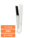 ヘアアイロン ストレートアイロン 充電式 国内・海外兼用 コードレス ヘアアイロン ストレート 耐熱ポーチ付き ホワイト TD-21カシムラ TD21 ヘアアイ...