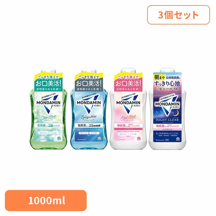 3個】モンダミン 1000ml アース製薬 モンダミン オーラルケア 洗口液 マウスウォッシュ 1000ml クリアミント 1000ml 口臭予防 アース製薬 クリアミント スパイシーミント マイルドミント ナイトクリア