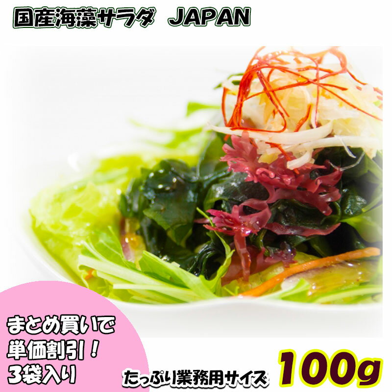 海藻サラダJAPAN100g×3袋セット/【国産】業務用サイズお得品/人気サラダ/カロリーカット