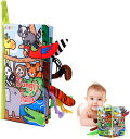 Jollybaby 赤ちゃん 布絵本 カラー認知 3Dジャングルの動物 尾に触れ 幼児 知育玩具 英語 感覚視覚刺激 想像力 おでかけ布えほん