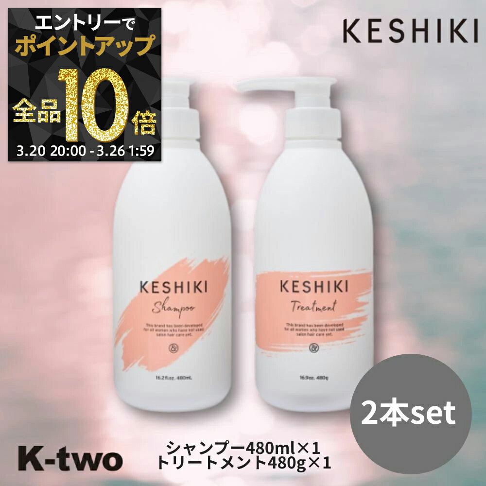 【20日20時～エントリー全品10倍】&NINE KESHIKI【 ケシキ シャンプー トリートメント 480ml+480g 2本セット 】アンドナイン ごわつき ぱさつき ダメージ補修 ダメージ ヘアケア サロン専売品 K-two