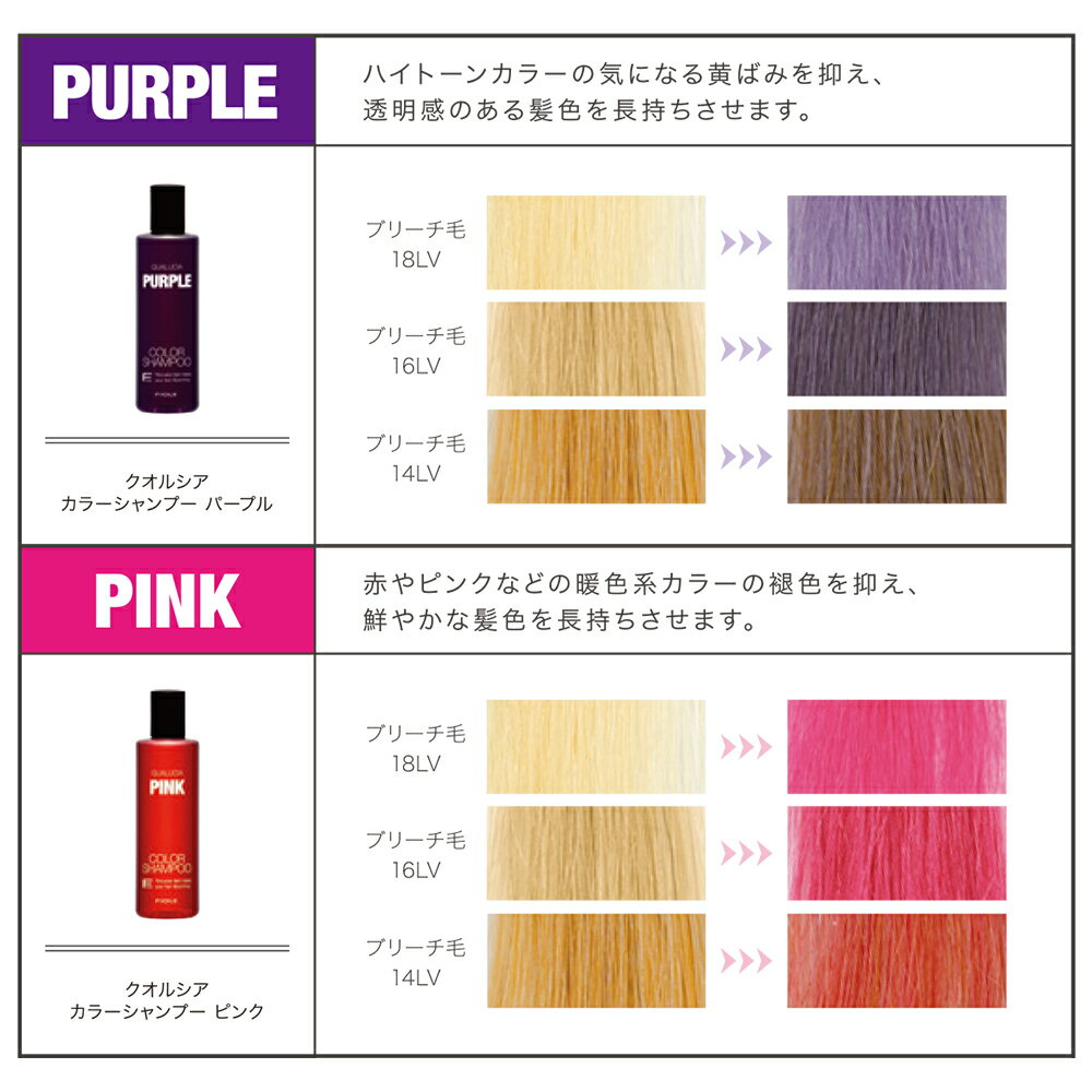 【クーポン利用で2本購入180円off★3本購入480円off】【 正規品/ カラーシャンプー クオルシア フィヨーレ 選べる種類】 シャンプー クオルシアカラーシャンプー ライラック ベージュ サクラ アッシュ オレンジ パープル ピンク 紫シャンプー 美容室専売 サロン専売品 K-two