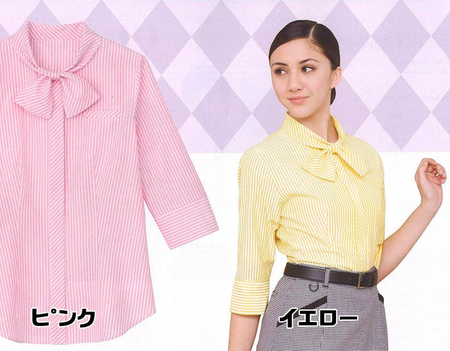 七分丈 ブラウス レディースアミューズメント パチンコ店女性用 新感覚の60’sスタイル