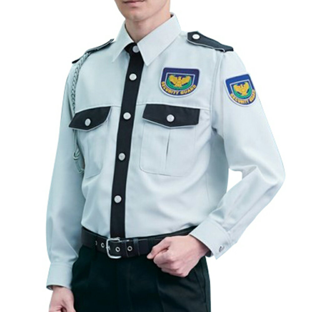 G-best(警備用品)【G5713】夏長袖シャツ(グレー×黒)