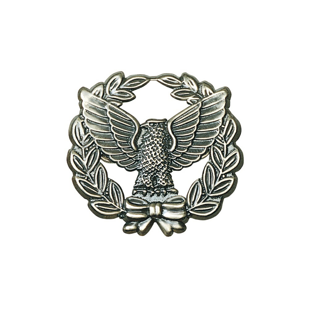 G-best（警備用品）【S545】帽章　オリーブと鳥・銀